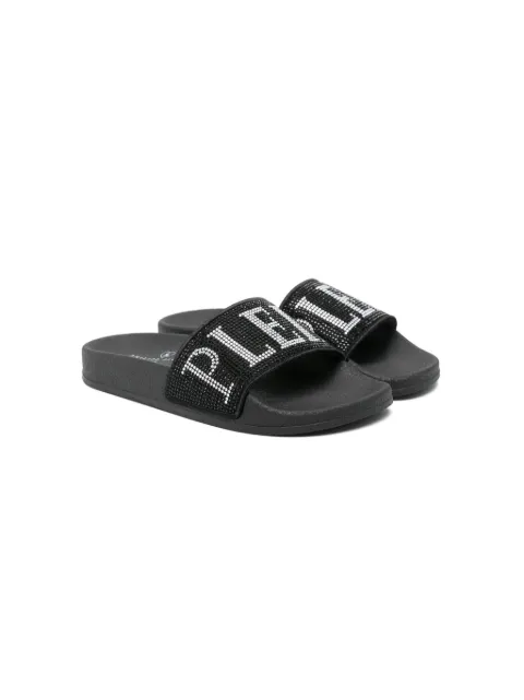 Philipp Plein Junior flip flops con detalles de cristal