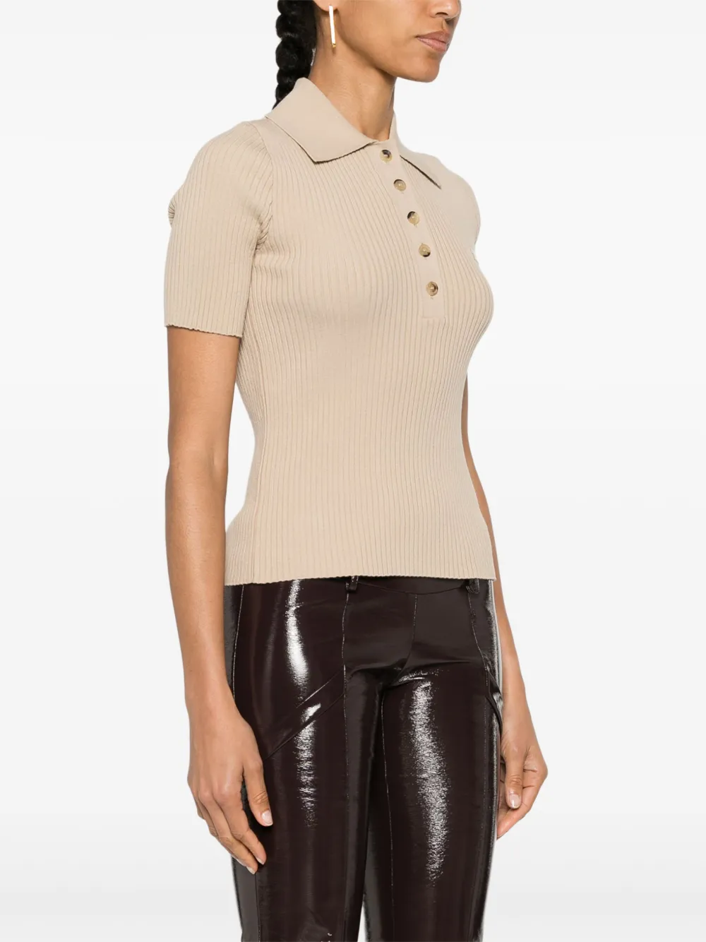 Courrèges Top met logopatch Beige