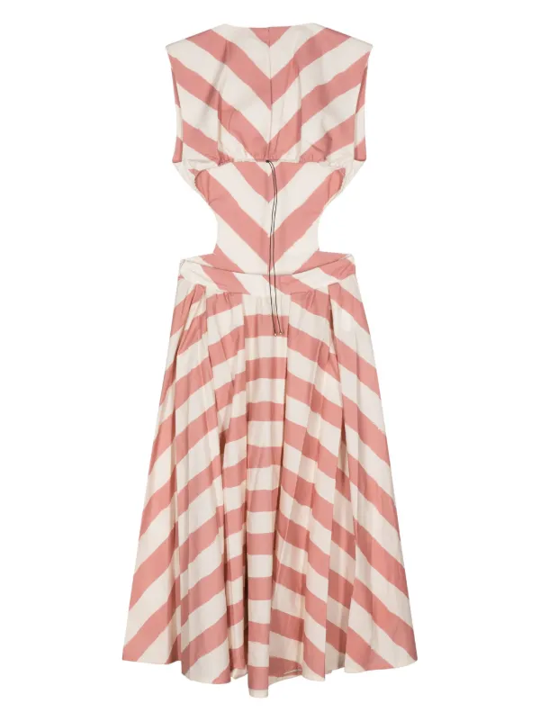 knee length dresses for ladies Madam Midi Dress - Pink Stripe