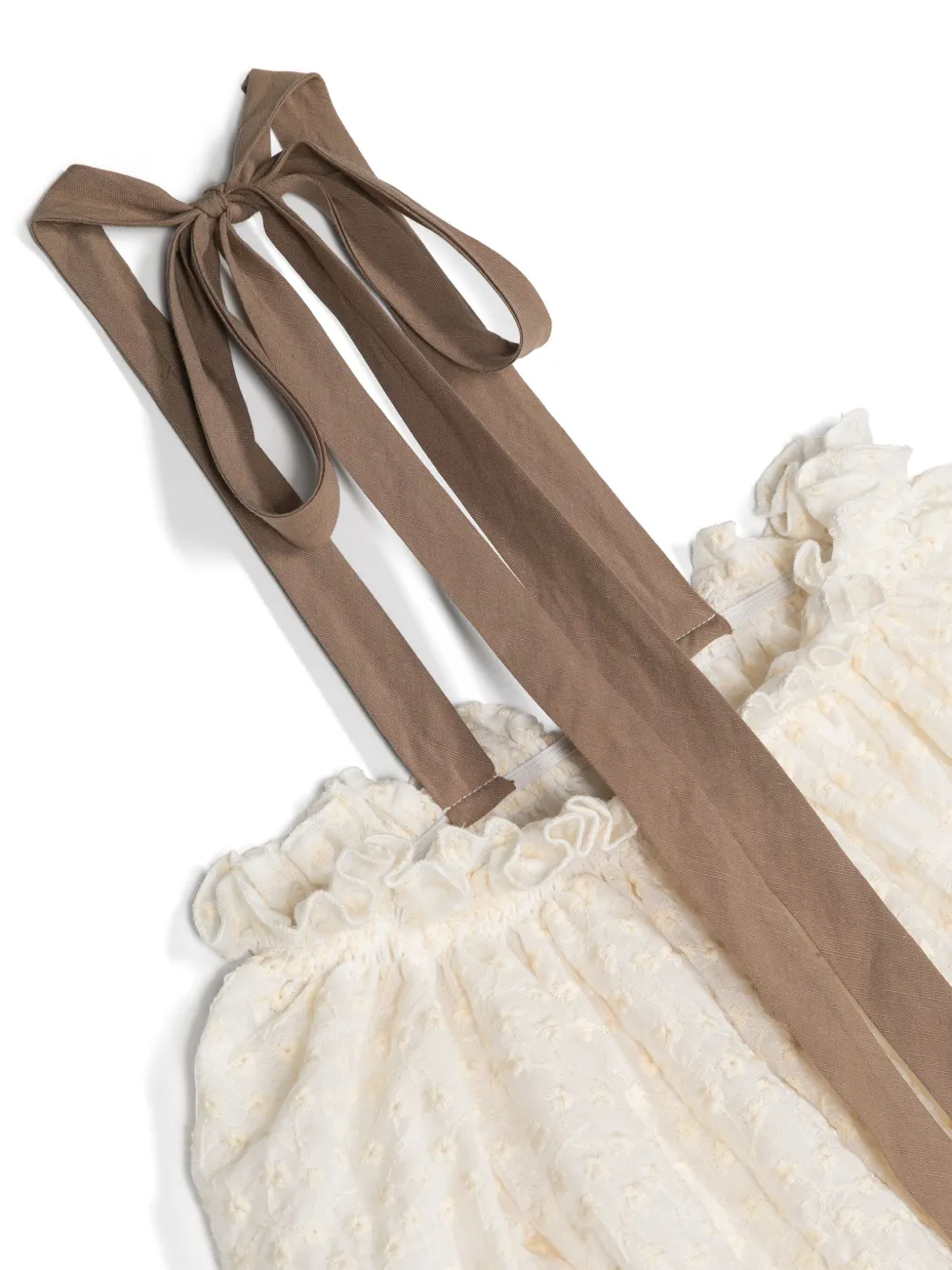 La Stupenderia Shirt met geborduurde bloemen Beige