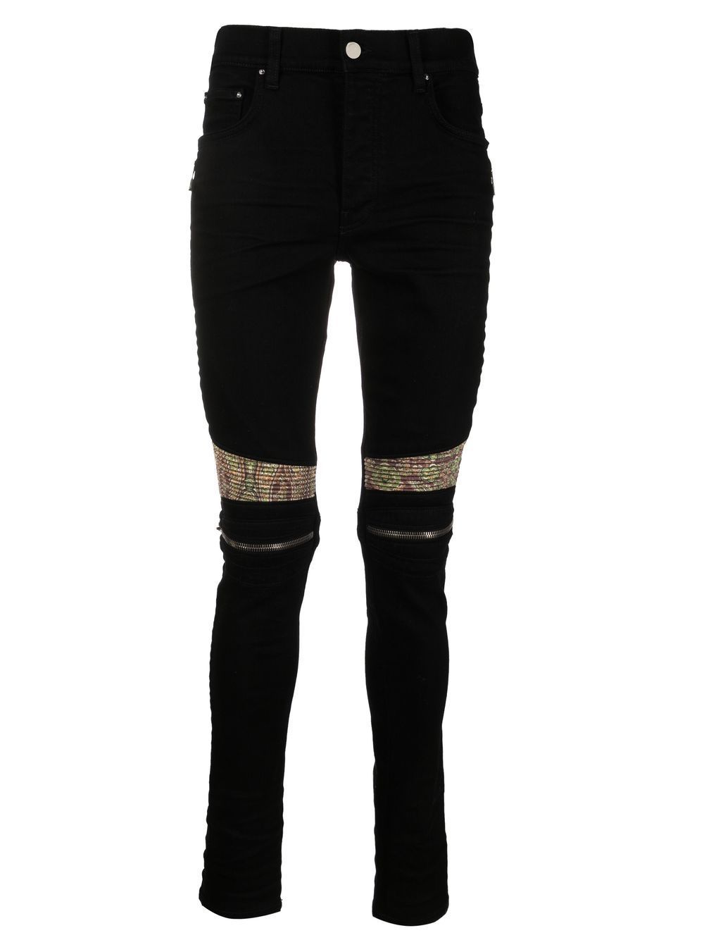 Amiri Paisley-print Straight-fit Jeans In Black