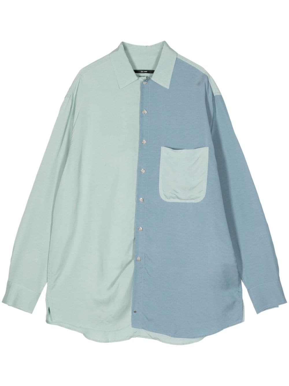Song For The Mute Two-tone Drop-shoulder Shirt In Blue