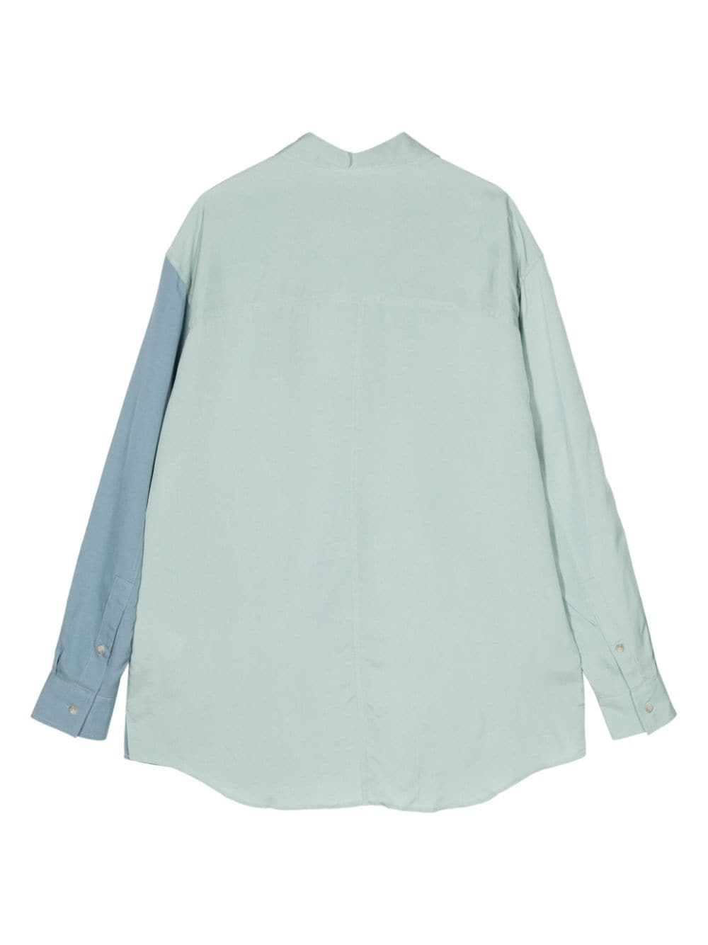 Shop Song For The Mute Two-tone Drop-shoulder Shirt In Blue