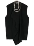 Junya Watanabe faux-pearl bouclé top - Black