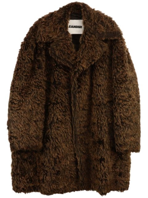 Jil Sander single-breasted faux-fur coat