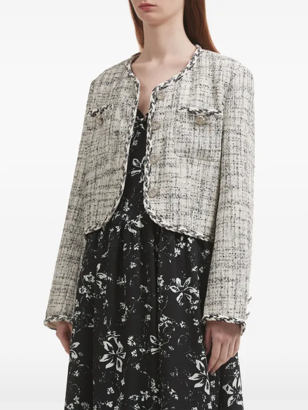 b+ab クロップド ツイードジャケット | ホワイト | FARFETCH JP