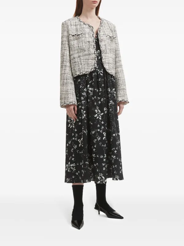 b+ab クロップド ツイードジャケット | ホワイト | FARFETCH JP