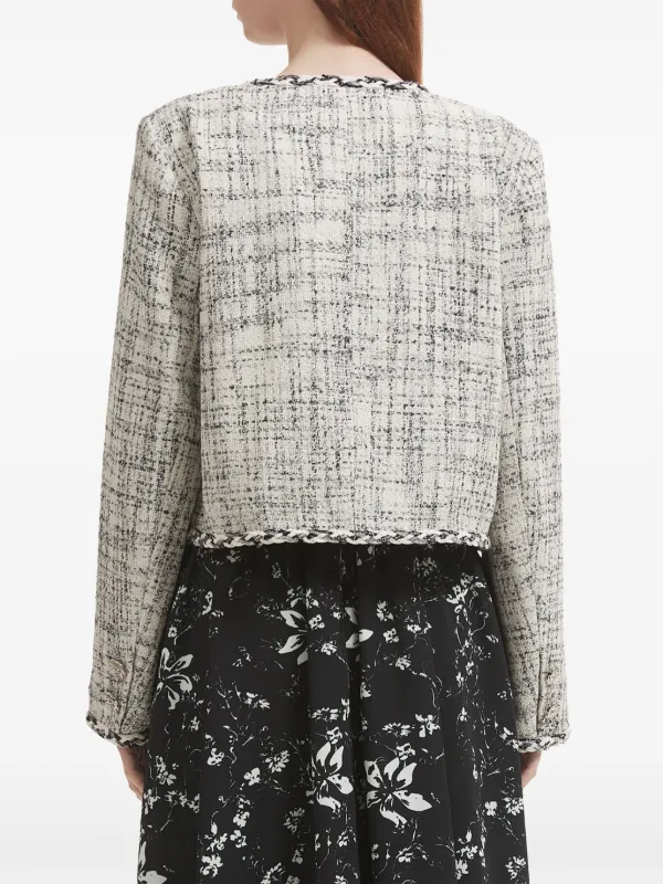 b+ab クロップド ツイードジャケット | ホワイト | FARFETCH JP