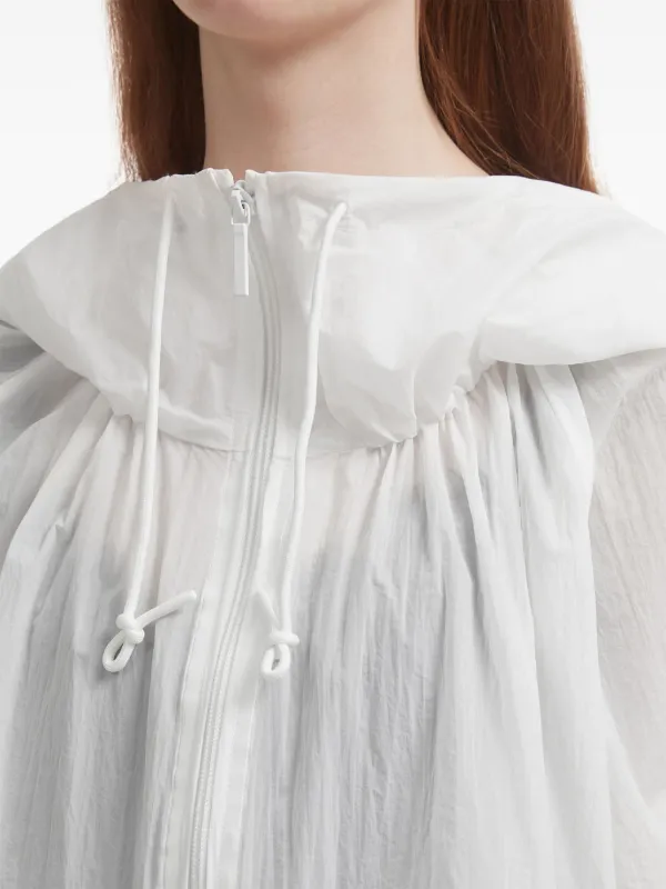 b+ab Oversized Gathered Hooded Jacket | White | FARFETCH EE