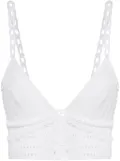 IRO V-neck crochet crop top - White