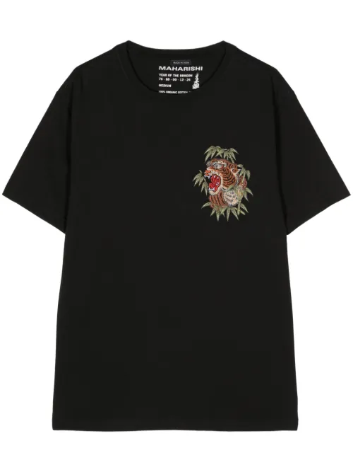 T-shirt en coton biologique à tigre brodé - Maharishi - Modalova