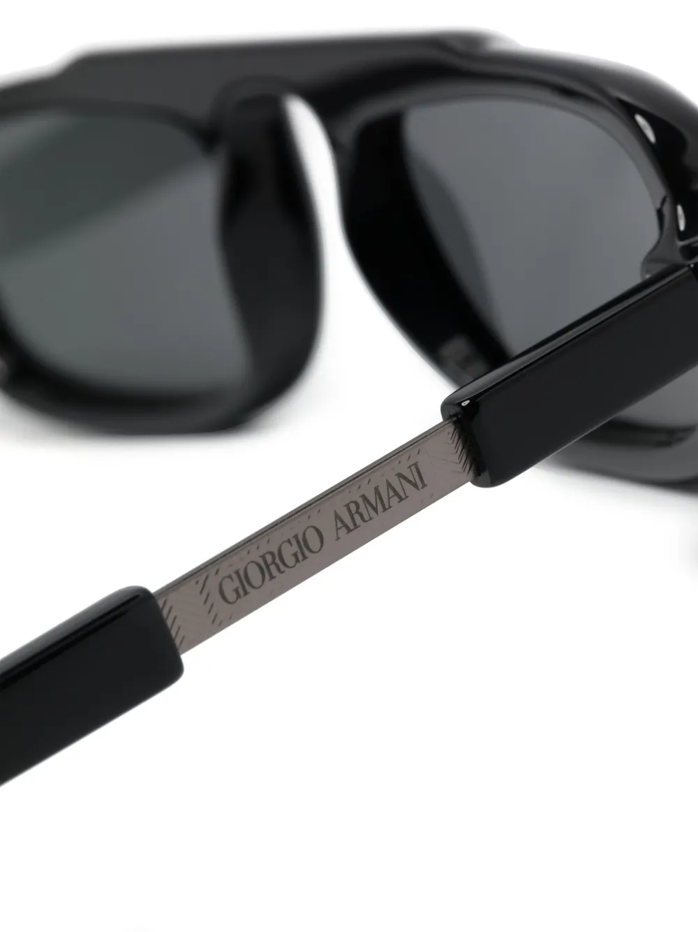 Shop Giorgio Armani Oval-frame Sunglasses In Black