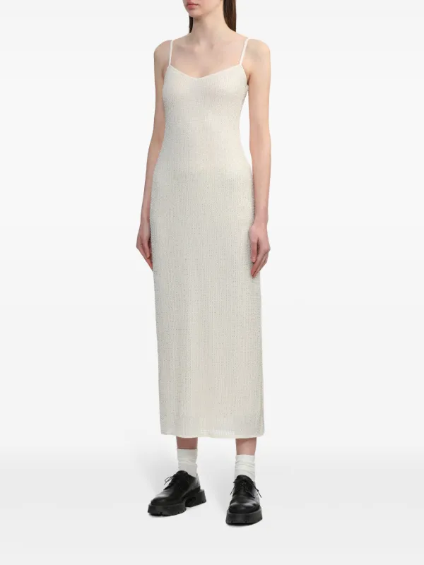 knee length dresses for ladies Self-Portrait - Champagne Rhinestone Maxi Dress