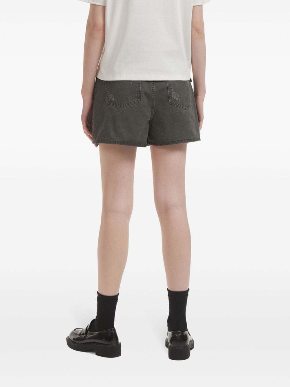 Shop B+ab Distressed-effect Panelled Shorts In Grey