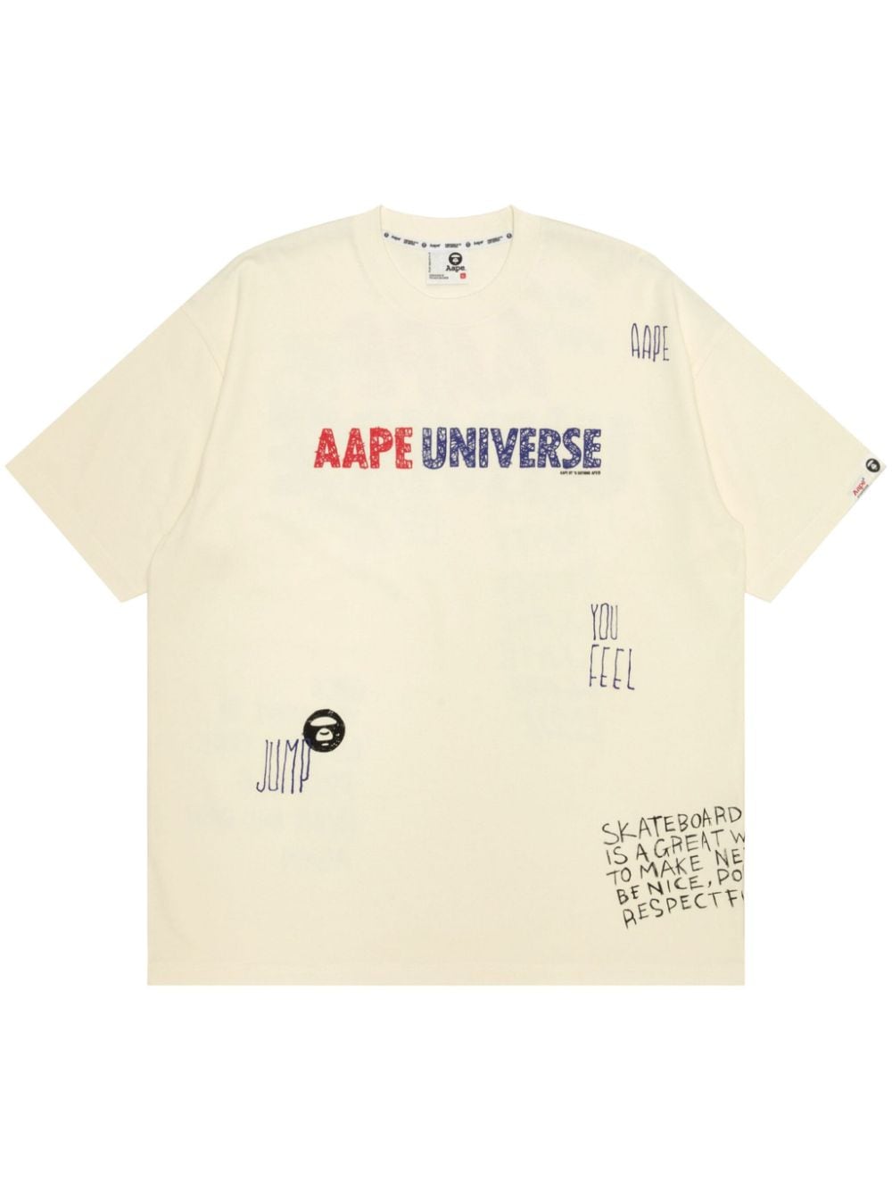 AAPE BY *A BATHING APE® Universe Logo cotton T-shirt - Toni neutri