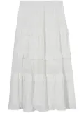 b+ab tiered lace-panel maxi skirt - White