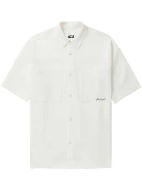 izzue logo-print crepe shirt
