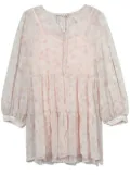 b+ab sheer abstract-print minidress - Neutrals