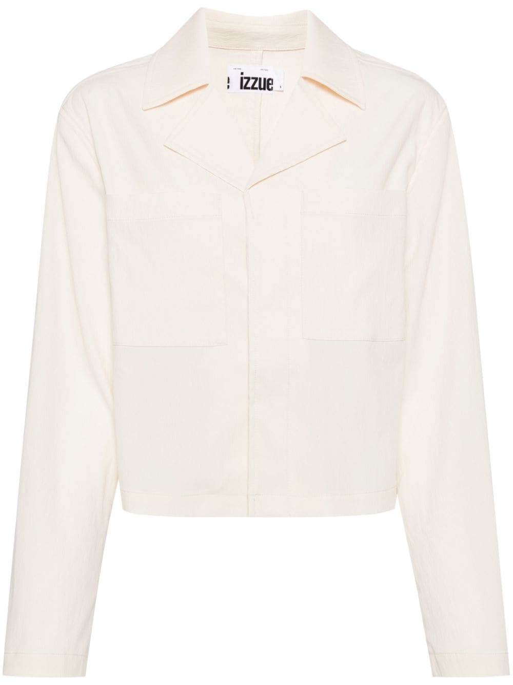 Izzue Notched-lapel Concealed-fastening Shirt In White