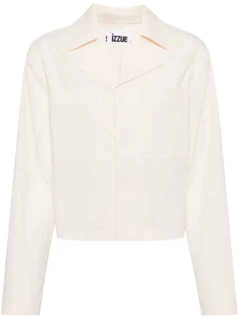 izzue notched-lapel concealed-fastening shirt