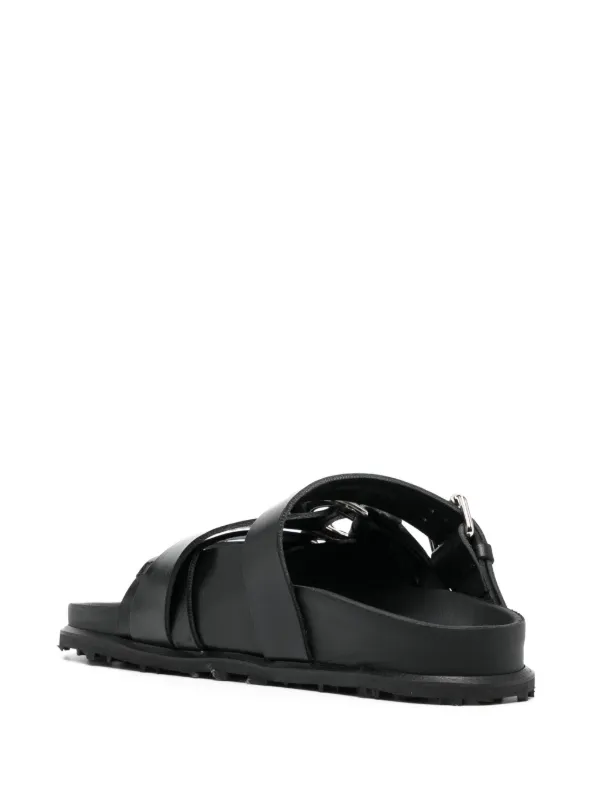 MARINE SERRE Twin Buckle Sandals サイズ40 Marine Serre Men's' Twin Buckle Sandals in Black | LN-CC®