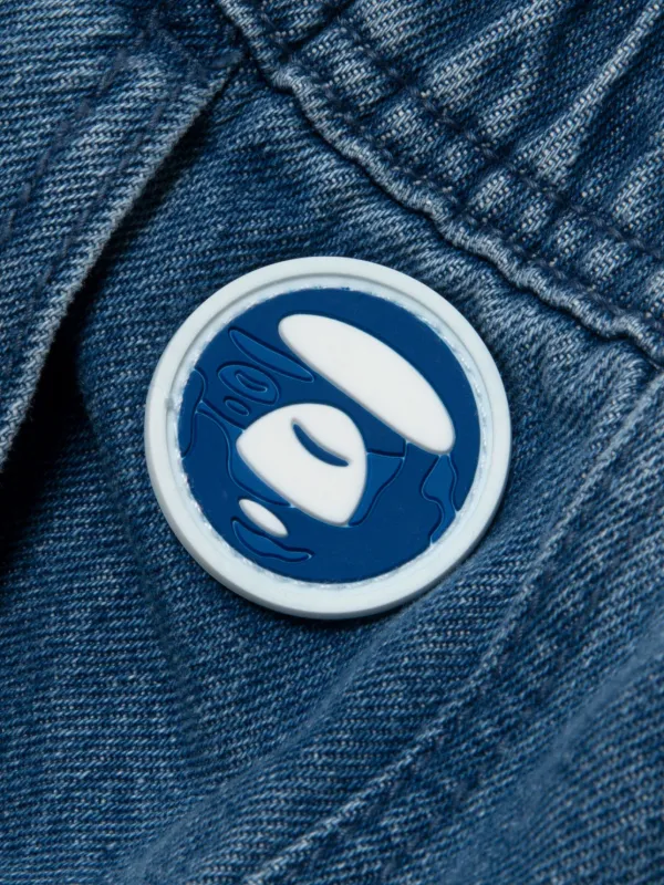 AAPE BY *A BATHING APE® ロゴエンボス デニムショートパンツ | ブルー 