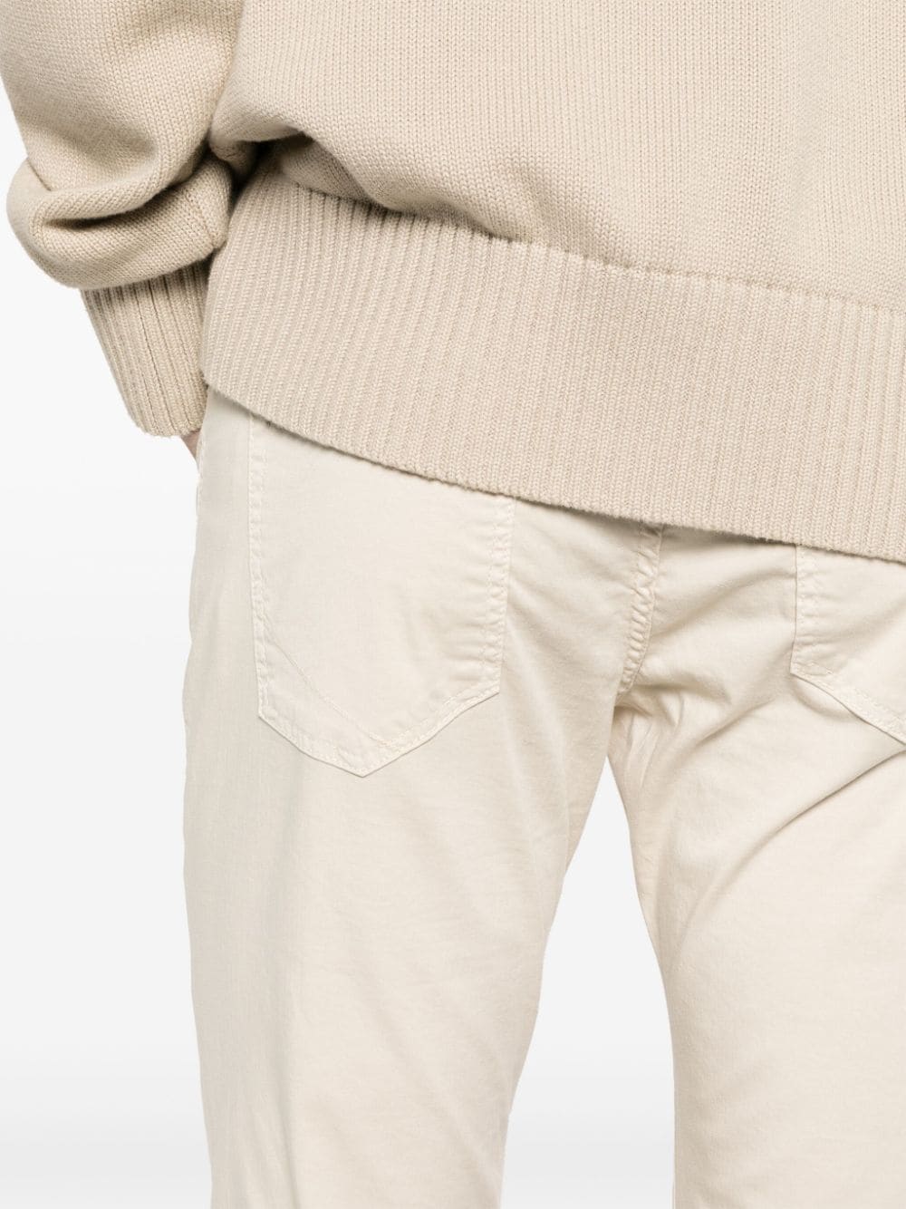 Shop Incotex Slim-cut Trousers In Neutrals