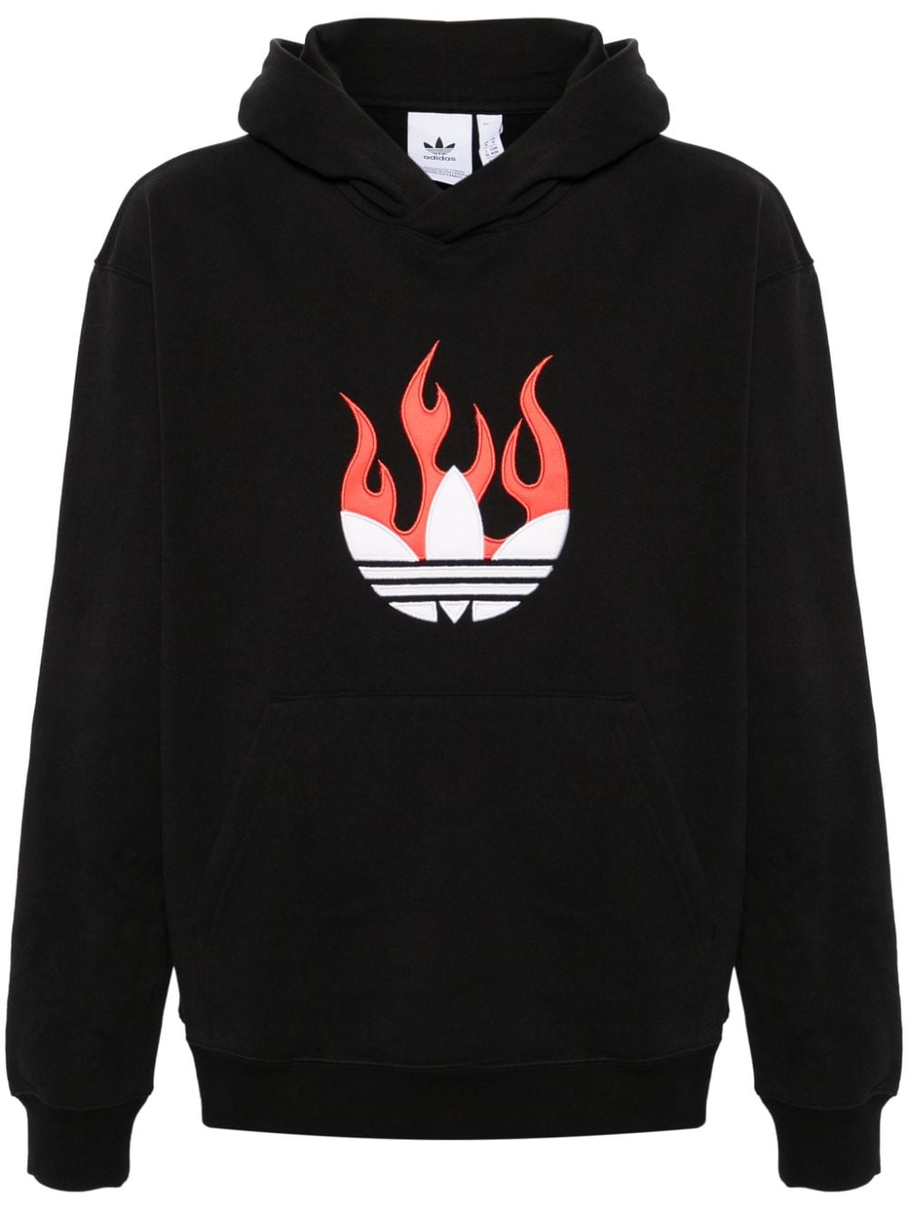 Adidas Originals Flammen-hoodie Mit Logo-patch In Schwarz