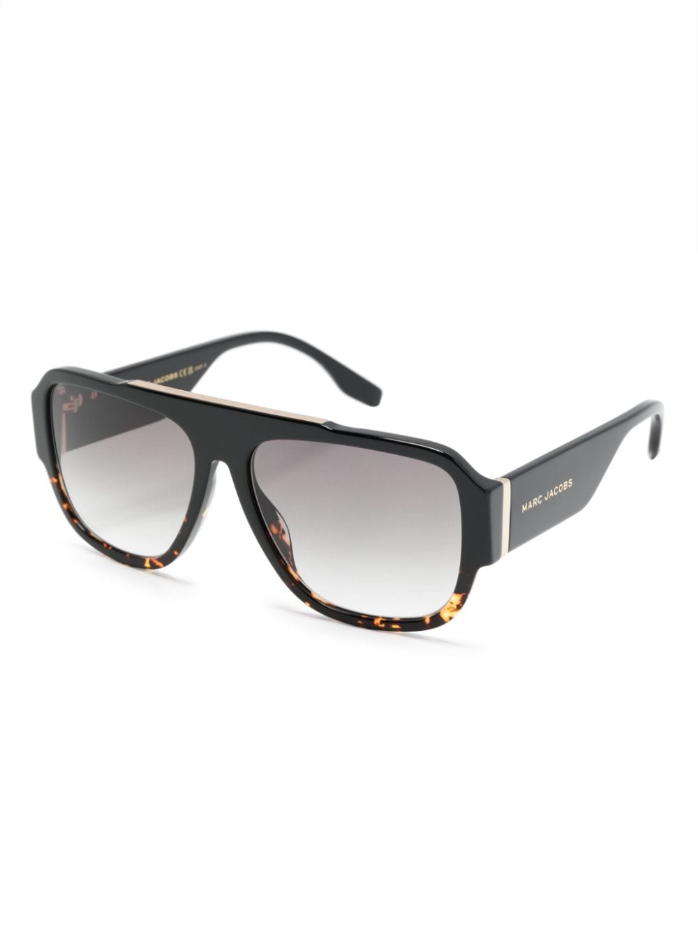 Shop Marc Jacobs 756s Navigator-frame Sunglasses In Black