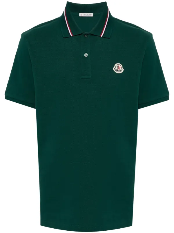 Moncler logo patch Polo Shirt Green FARFETCH AE