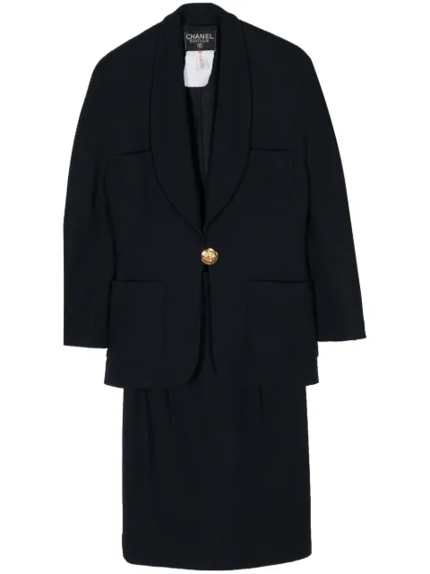 CHANEL Pre-Owned traje con falda y botones 1990