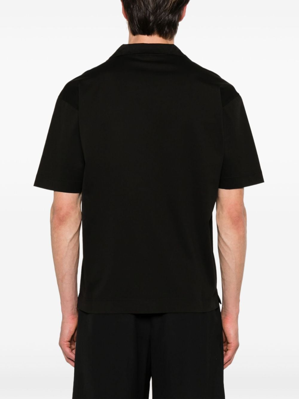 Shop Eraldo Camp-collar Cotton Shirt In Black