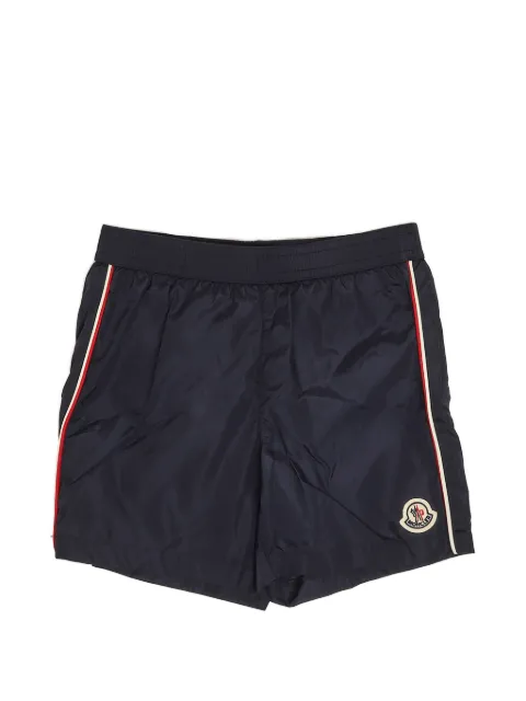 Moncler Enfant short de bain rayé à patch logo