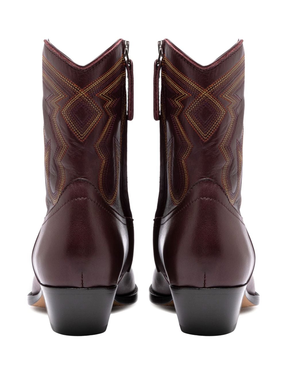 Shop Buttero Flee Western-style Leather Boots In Red