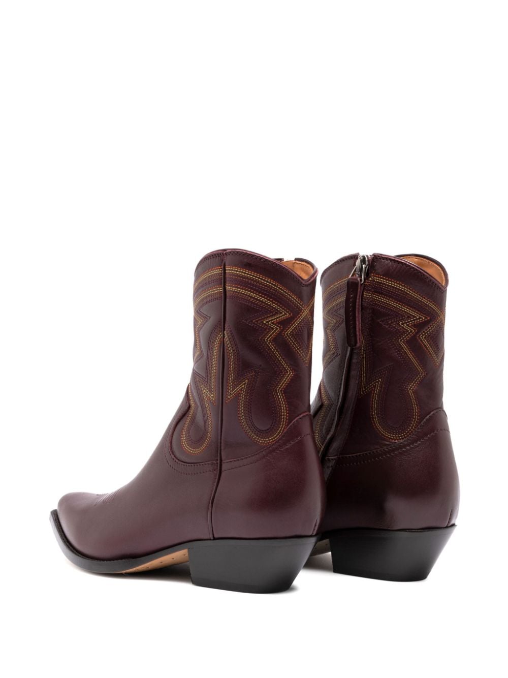 Shop Buttero Flee Western-style Leather Boots In Red