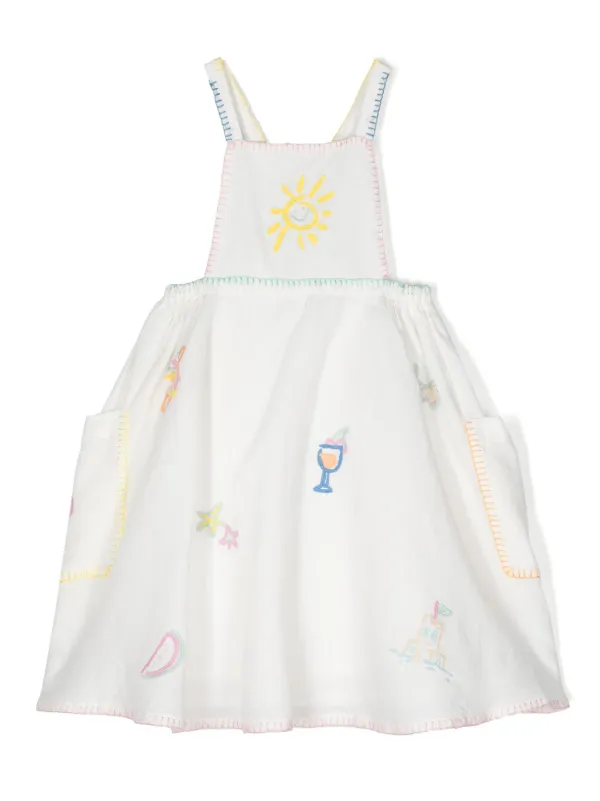 Stella McCartney Kids Embroidered Mini Dress | White | FARFETCH
