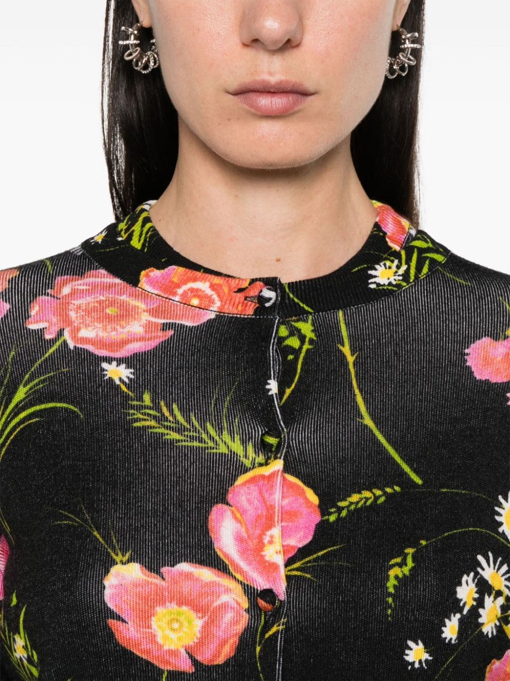 Balenciaga Vest met bloemenprint Zwart