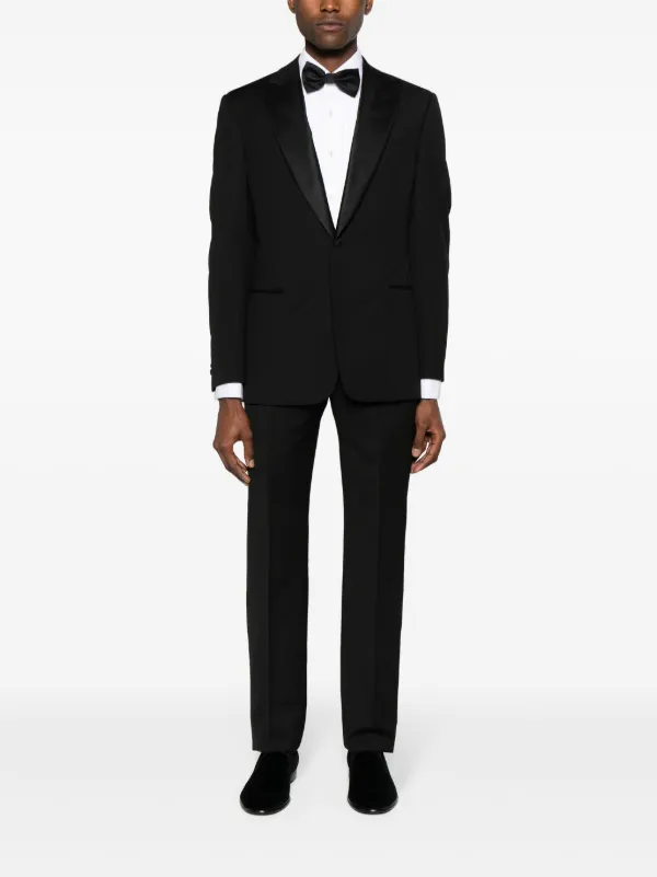 Giorgio Armani single-breasted Virgin Wool Suit | Black | FARFETCH AO