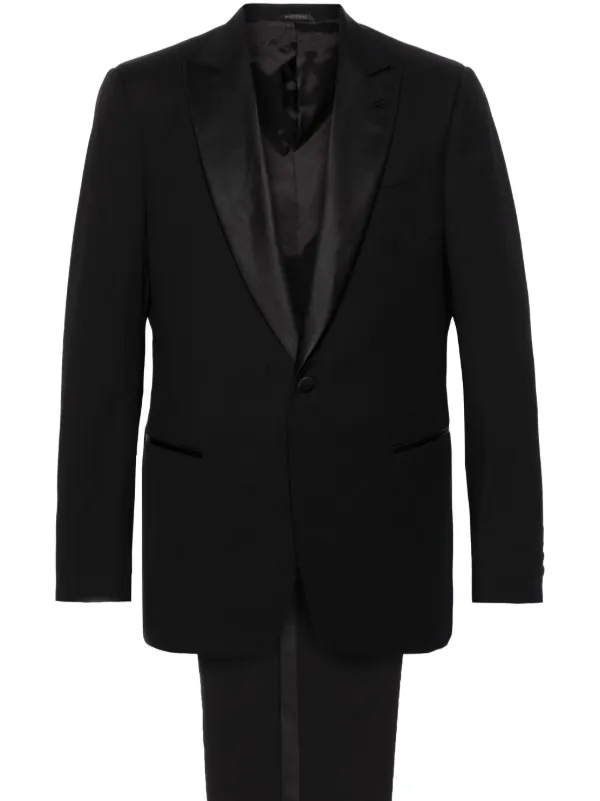Giorgio Armani single-breasted Virgin Wool Suit | Black | FARFETCH AO