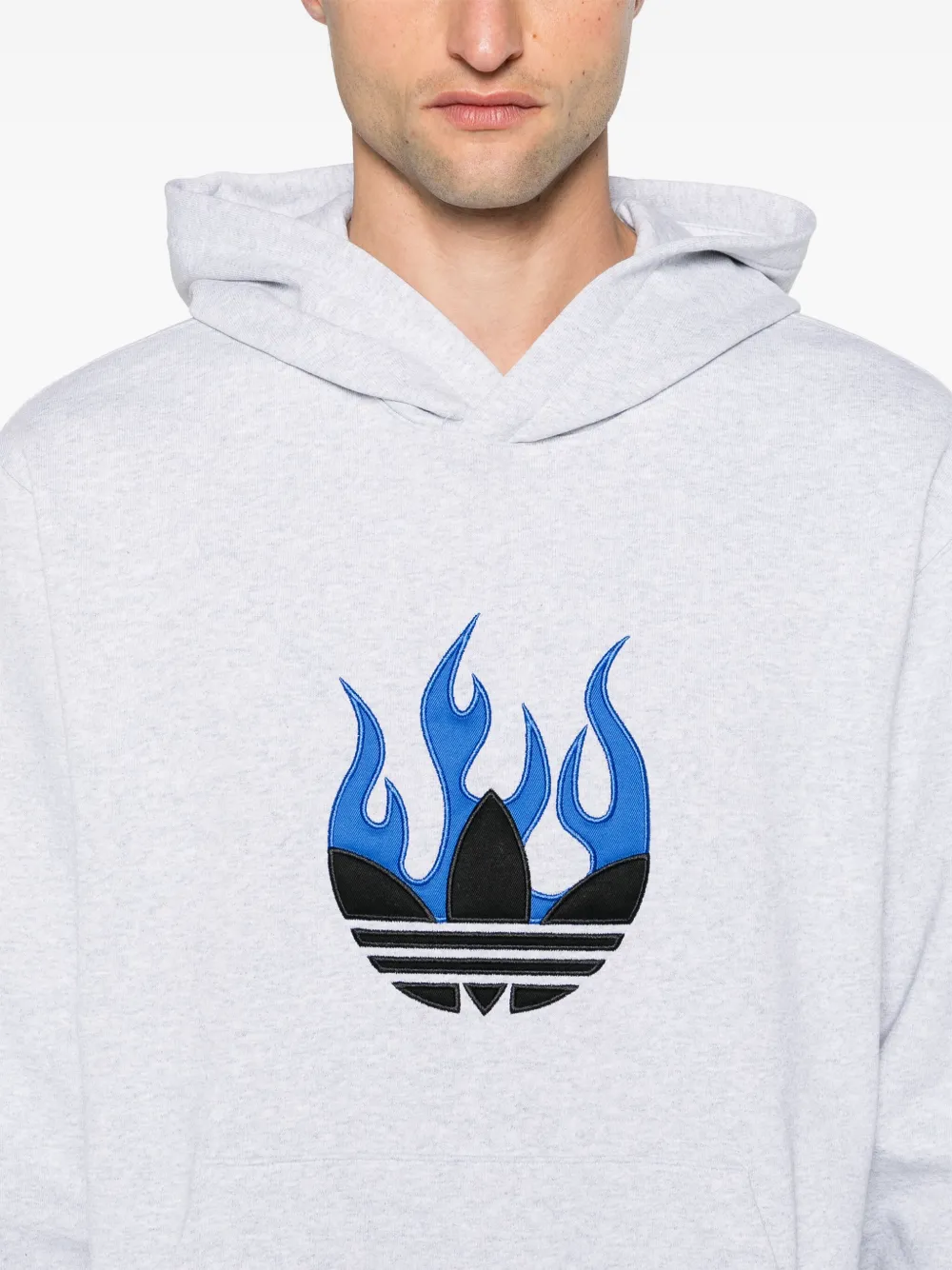 Flames Logo-Patch Cotton Hoodie