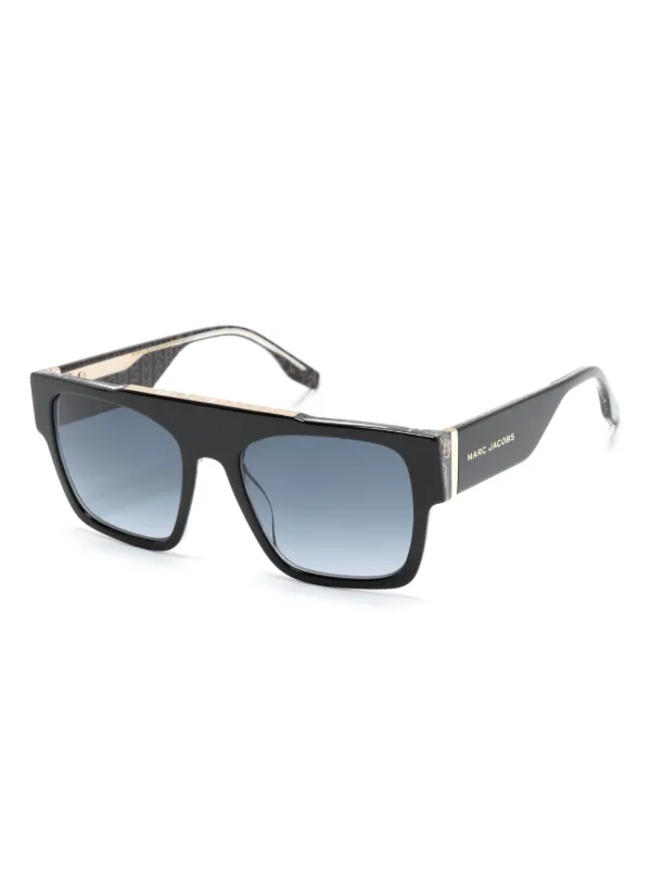 【関税込み】Marc Jacobs ブラック ロゴ スクエアサングラス Marc Jacobs Eyewear スクエアフレーム サングラス | ブラック