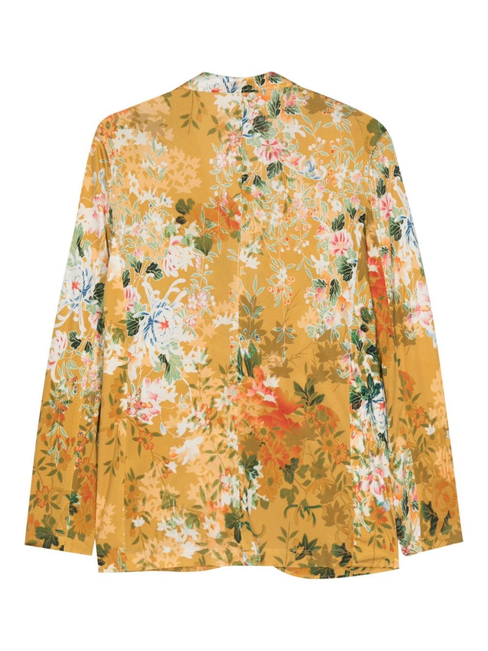 Pierre-Louis Mascia floral silk single-breasted blazer - Geel