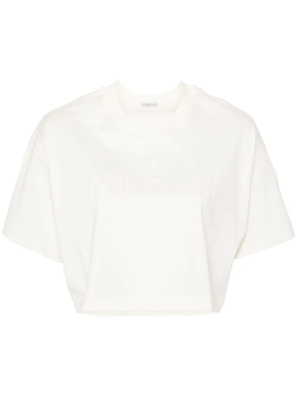 Moncler Sequin-embellished T-shirt In Neutrals