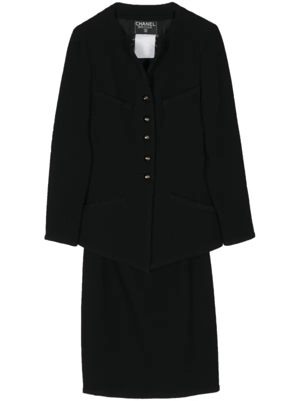 CHANEL Pre-Owned Tailleur Con Gonna Anni '90 Nero FARFETCH IT