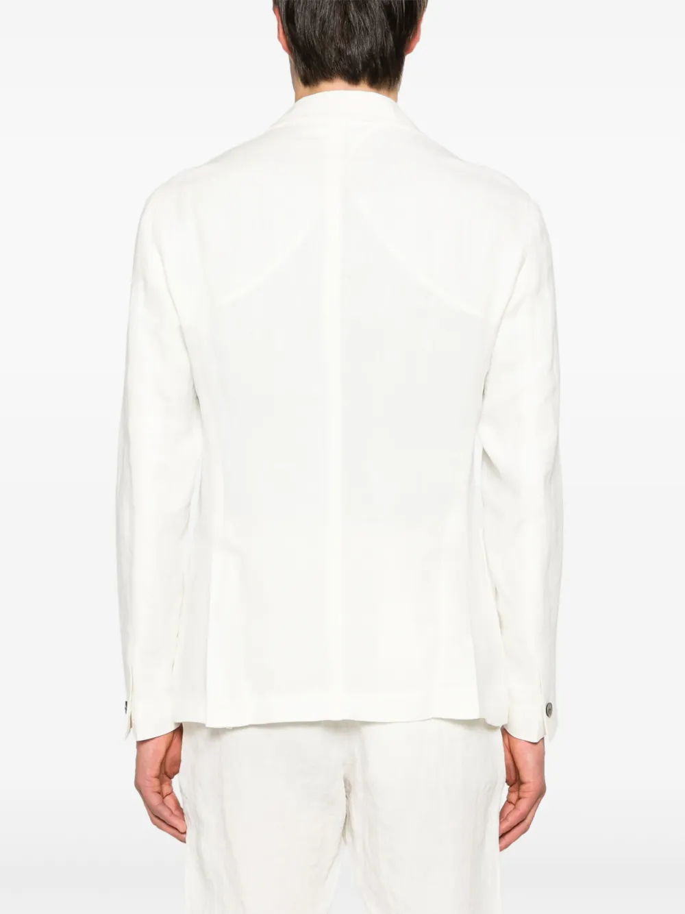 Emporio Armani single-breasted linen blazer Men