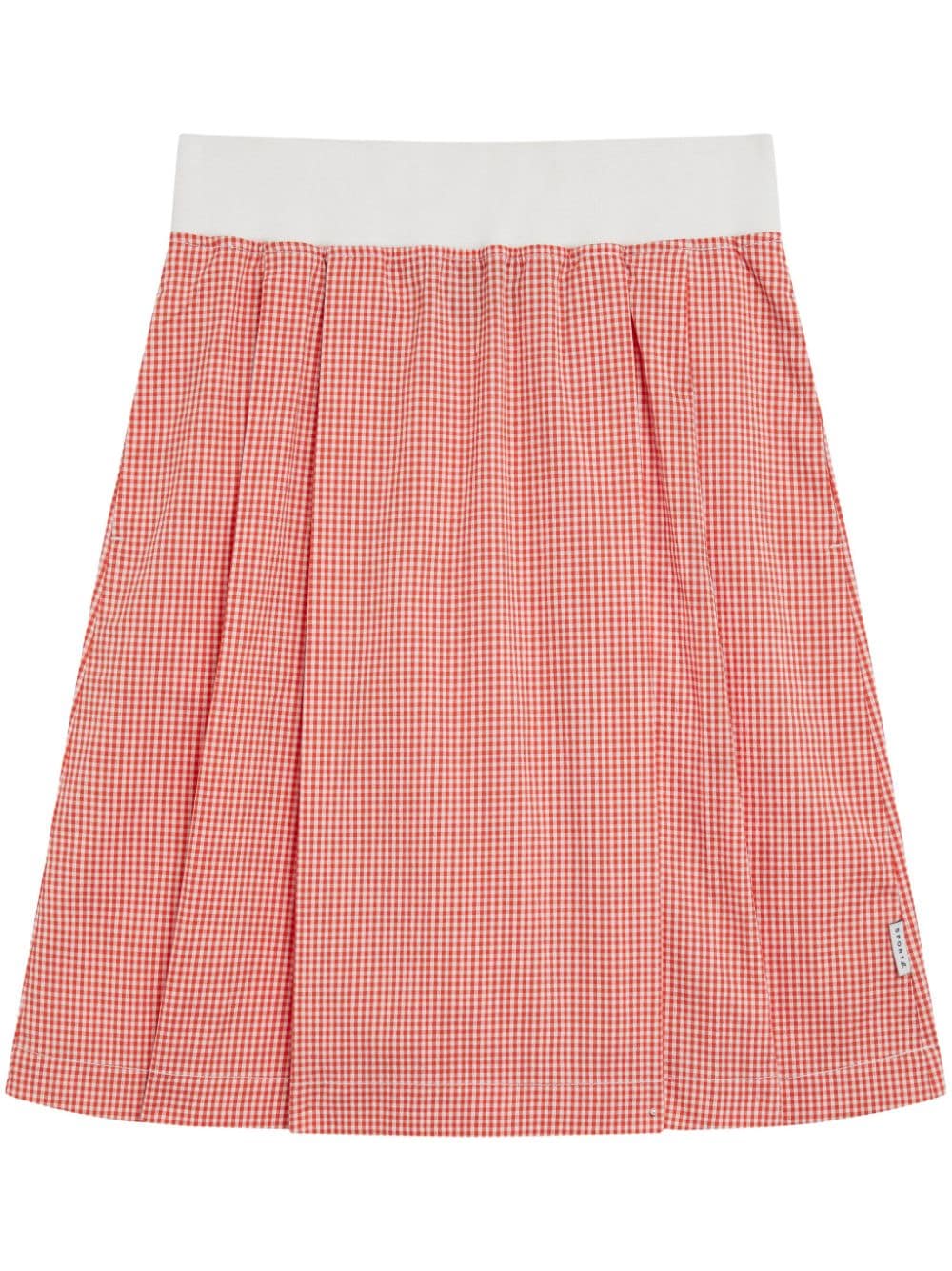 Sport B. By Agnès B. Check-pattern Pleated Skirt In Orange