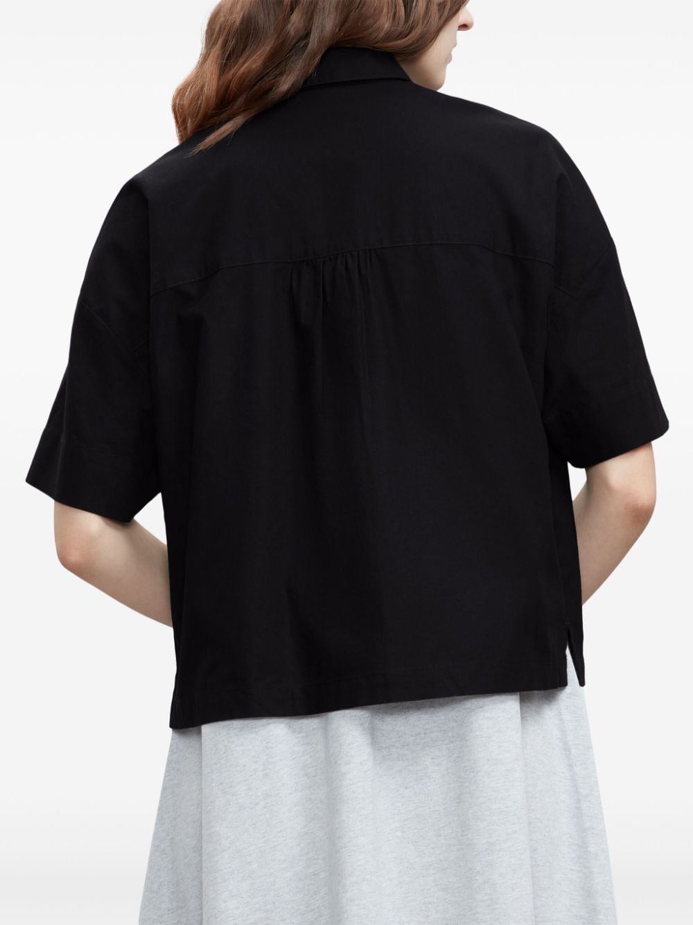 Shop Sport B. By Agnès B. Dino Worker Cropped Shirt In Black