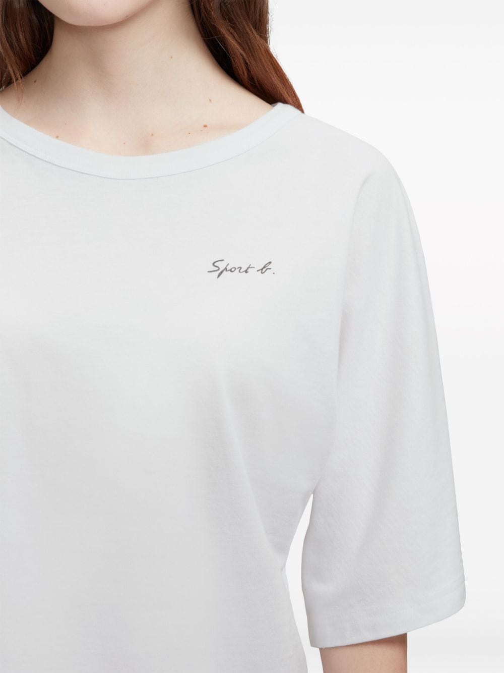 Shop Sport B. By Agnès B. Logo-print Cropped T-shirt In White