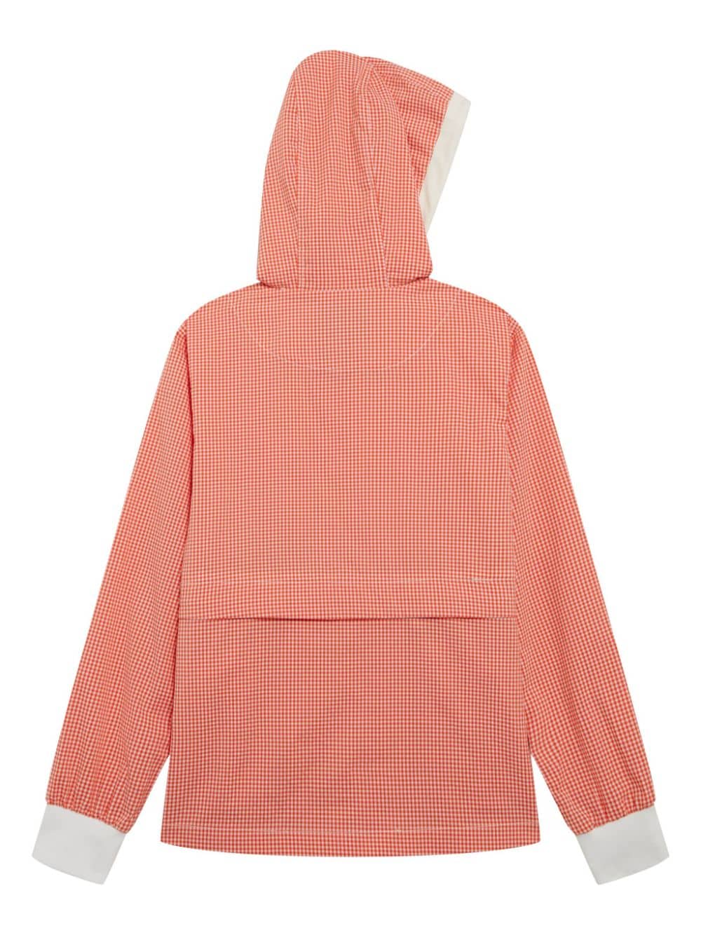 Shop Sport B. By Agnès B. Gingham Hooded Jacket In Orange