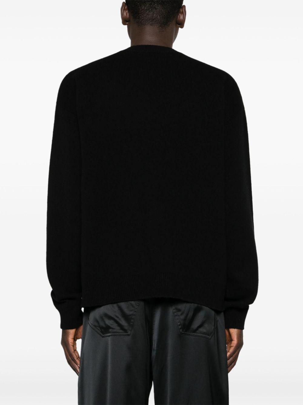 Shop Balenciaga Drop-shoulder Ribbed Jumper In Schwarz